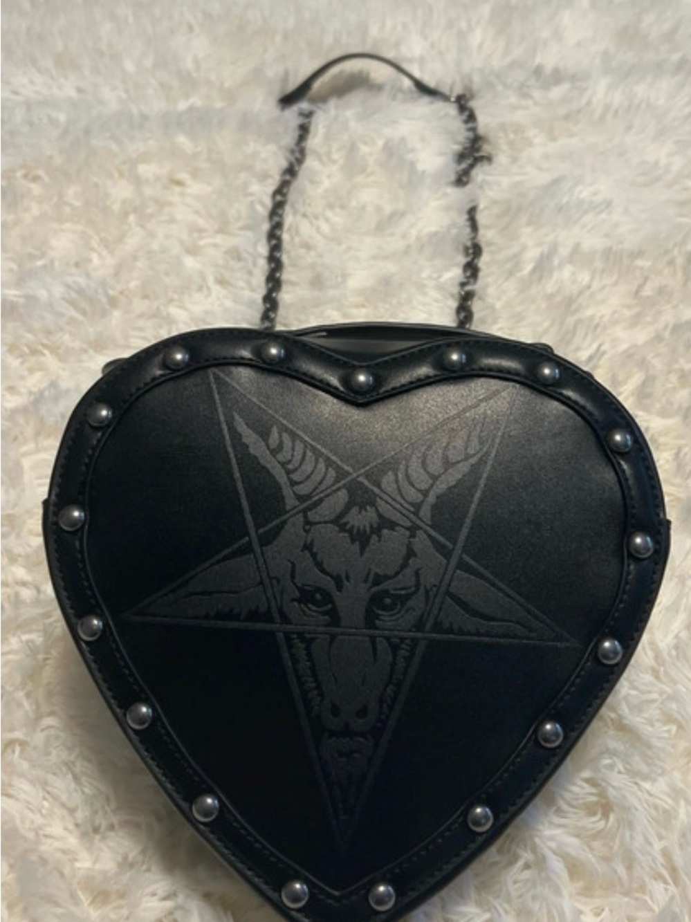 Killstar Black Heart-Shaped Crossbody with Stud Accents